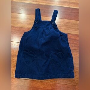 Carter's Girl's Navy Corduroy Jumper w/ Heart Pockets - 12 months